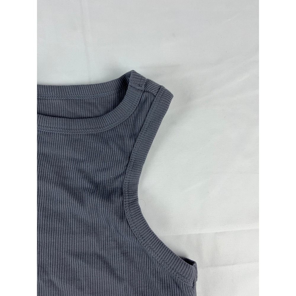 Wild‎ Fable Ribbed Racerback Crop Tank Top Gray XXS